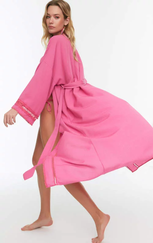 Розова лятна рокля да за бански