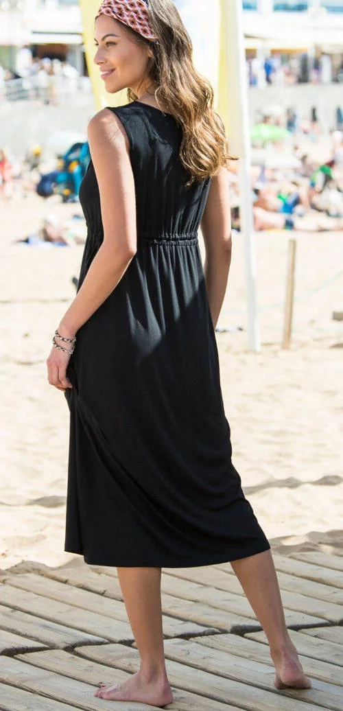 Черни плажни мини рокли Евтини